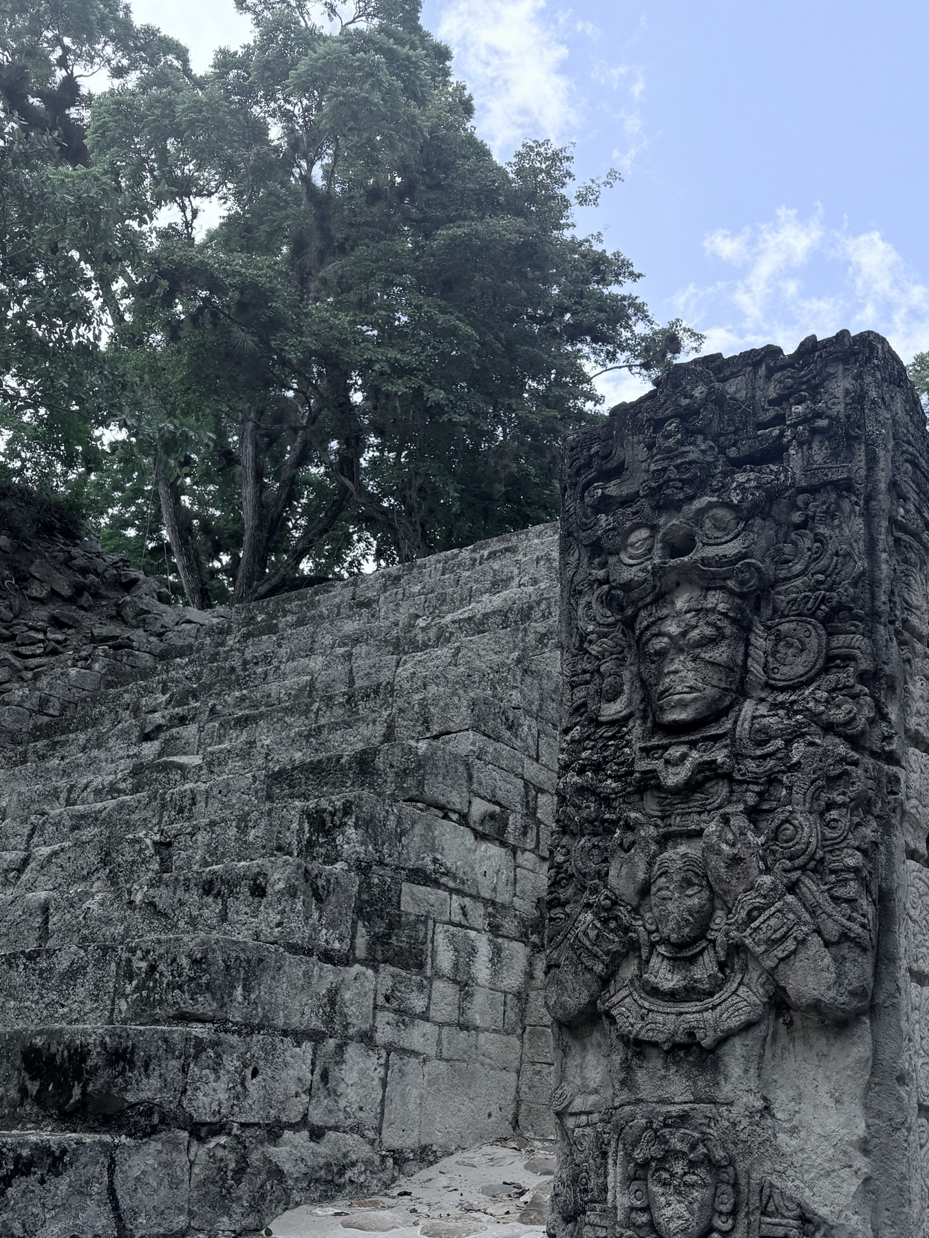 Carved Maya stela at Copan